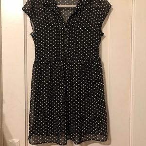 Black and white polkadot dress
